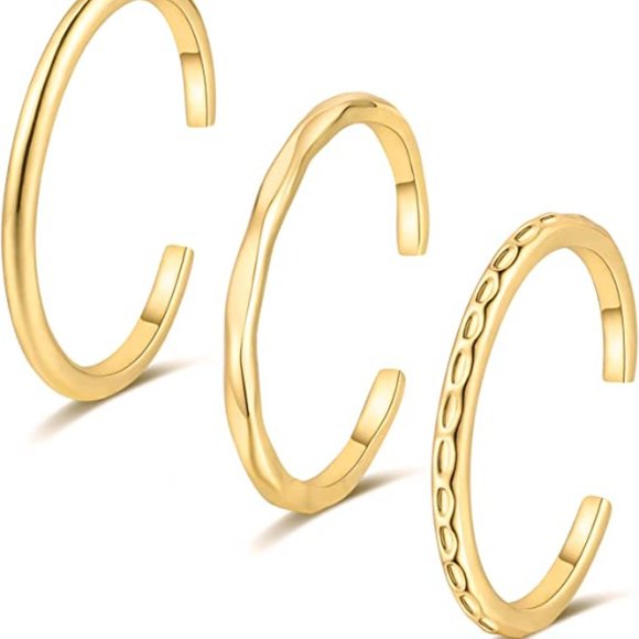 14K Gold Filled Thin Wire Toe Ring Set - Picture 3 of 5